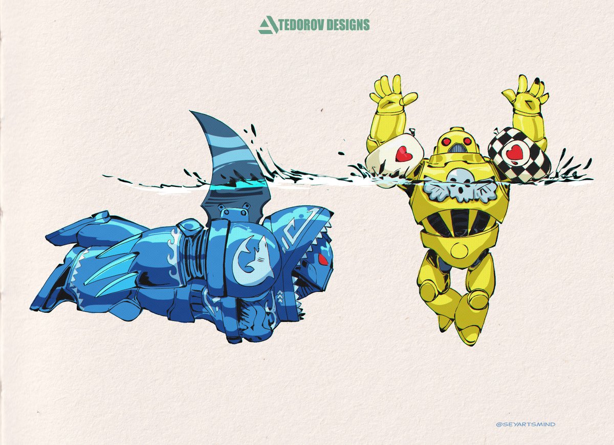 This is a small interpretation of how the carcharodon  dealt with the lamenters. #art #warhammer40k #comedy