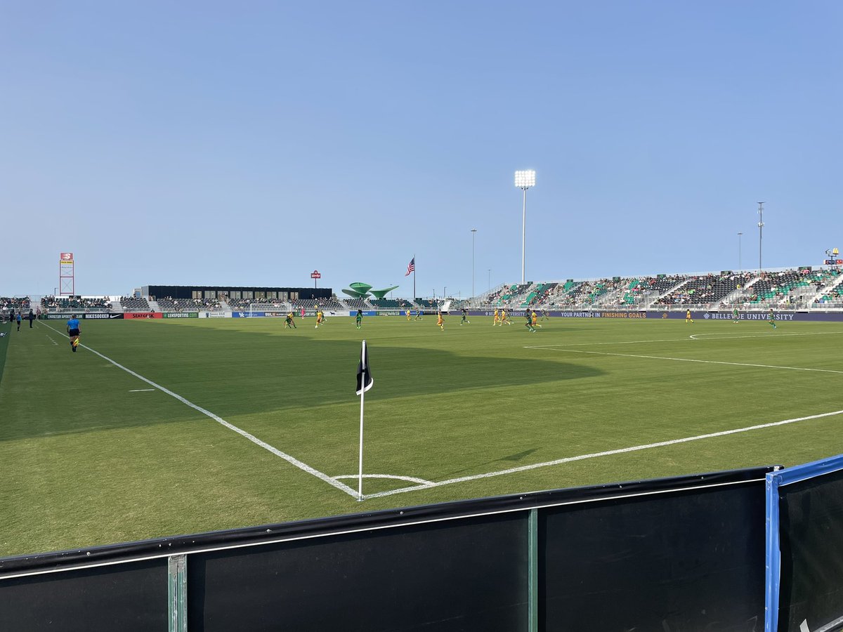 AaronFink4's tweet photo. Spent the afternoon volunteering for the inaugural match at Lexington SC Stadium. What an incredible investment into the state and lower division soccer system. And most importantly another high quality grass pitch! Looking forward to the new rivalry next season. Kudos @KorySmoot https://t.co/Gqum3lG6kM