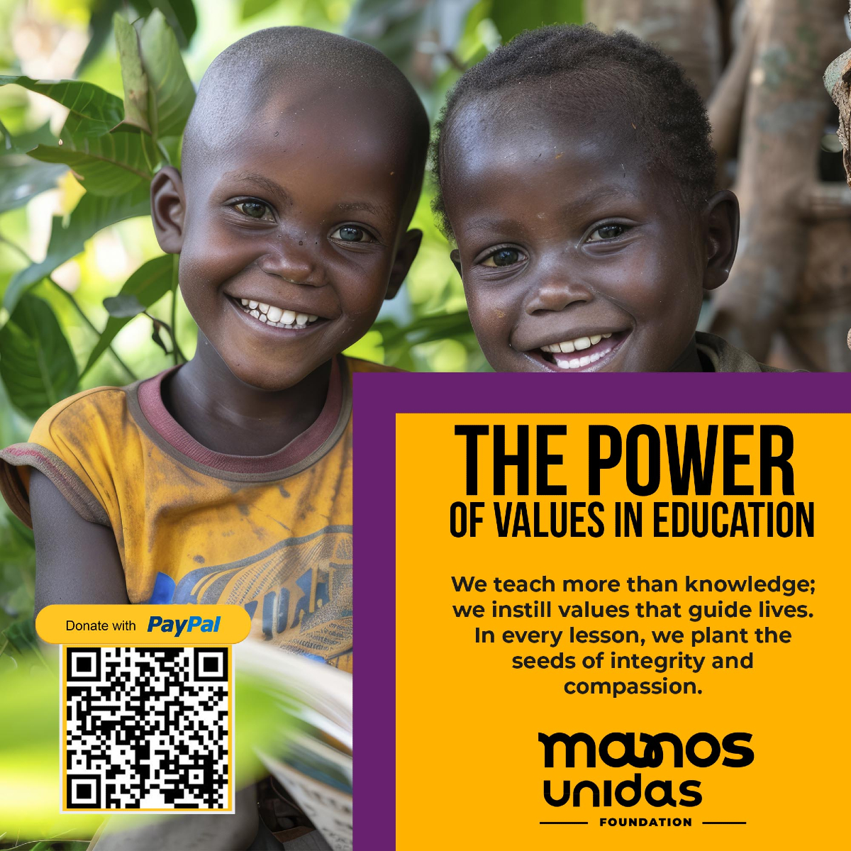 manosunidasaid's tweet image. Values-based education is the foundation of a fulfilling life. Join us in teaching principles that transform lives. #valuesbasededucation #integrityandcompassion #manosunidas #brightfuture #positivevalues #manosunidas #donate