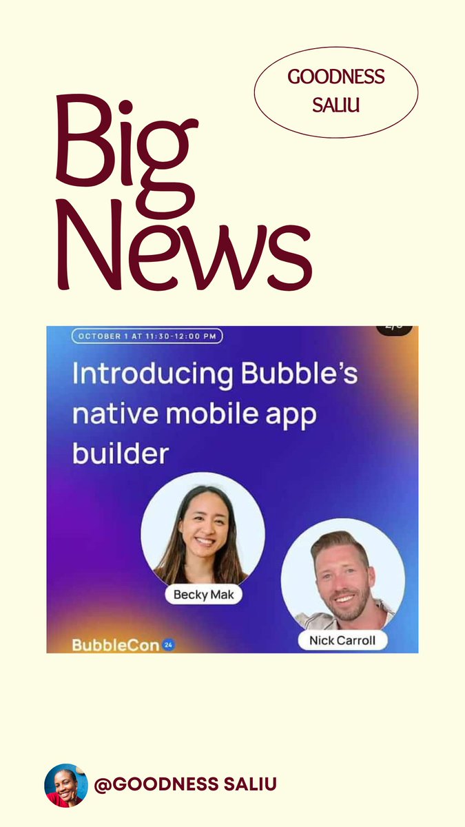Nokodequeen's tweet image. Best News at the moment!
Such a good time to be Alive.
I can&apos;t hide my excitement and definitely can&apos;t wait to explore this, once it&apos;s activated. 😎

Who else is excited about this News?

#bubbleiodeveloper #bubblecon #nokodequeen