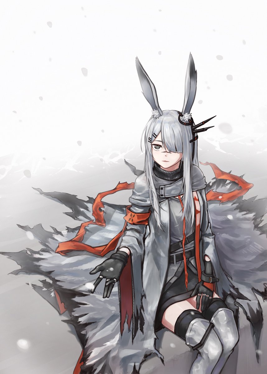 アーミヤ(アークナイツ) ,フロストノヴァ(アークナイツ) ,W(アークナイツ) 「まだまだ暑いので(?)フロストノヴァの詰め合わせをどうぞ」|つぶ餡/Skeb Openのイラスト