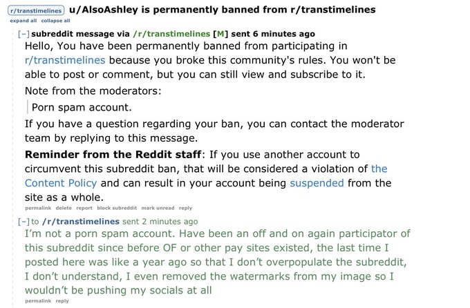 Been a redditor for a decade, only in the past year have I been slowly getting banned from all the spaces