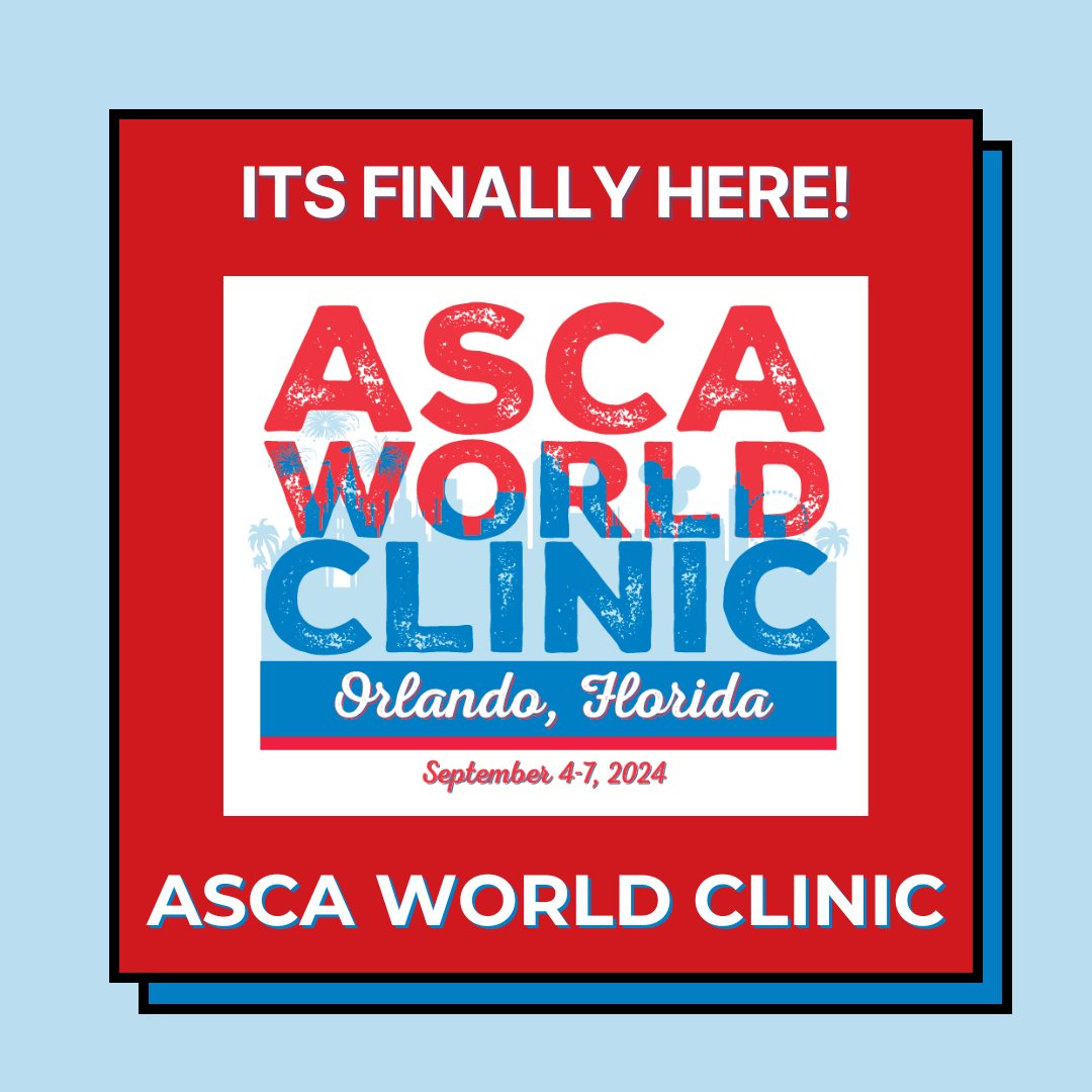 ASCAswim's tweet image. Happy World Clinic Week!!🙌🏼🎉🥳

Get EXCITED for the World Clinic!
#WorldClinic #GETEXCITED #ASCA