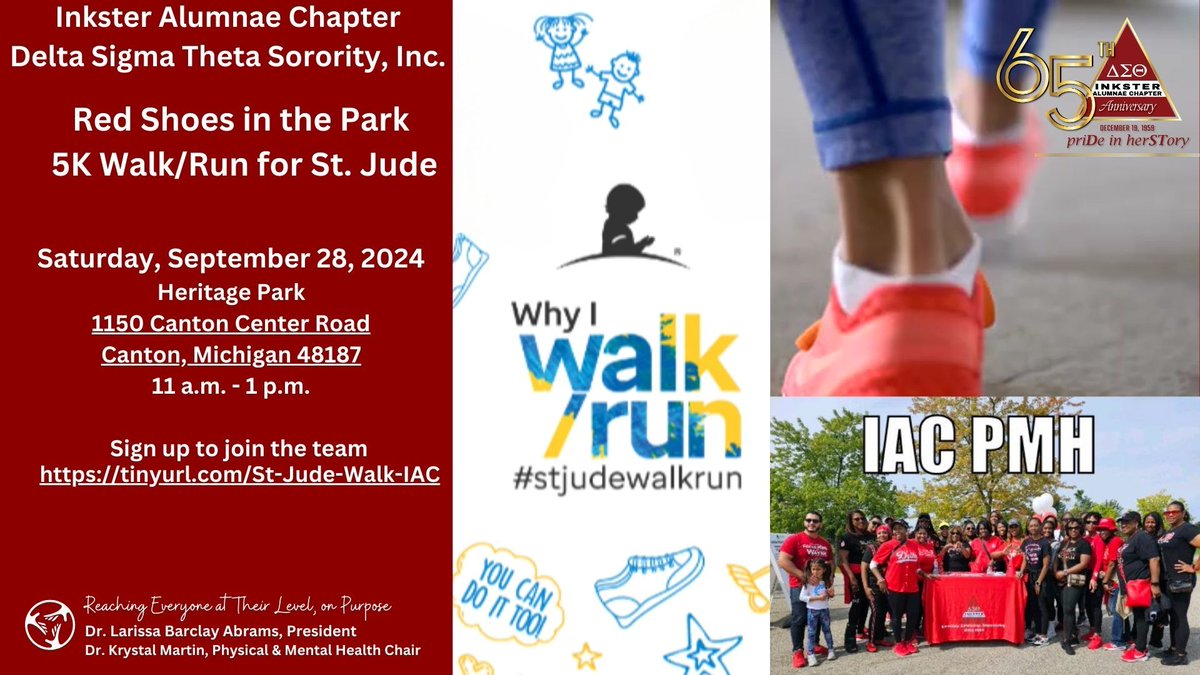 September is Childhood Cancer Awareness Month. Join us for Red Shoes In The Park, a 5K Walk/Run on Sat., Sept. 28th, 11 am-1 pm at Heritage Park, Canton, Michigan. Sign up to join our team: INKSTER ALUMNAE CHAPTER DST or donate today. #inksterdeltas #redshoesinthepark