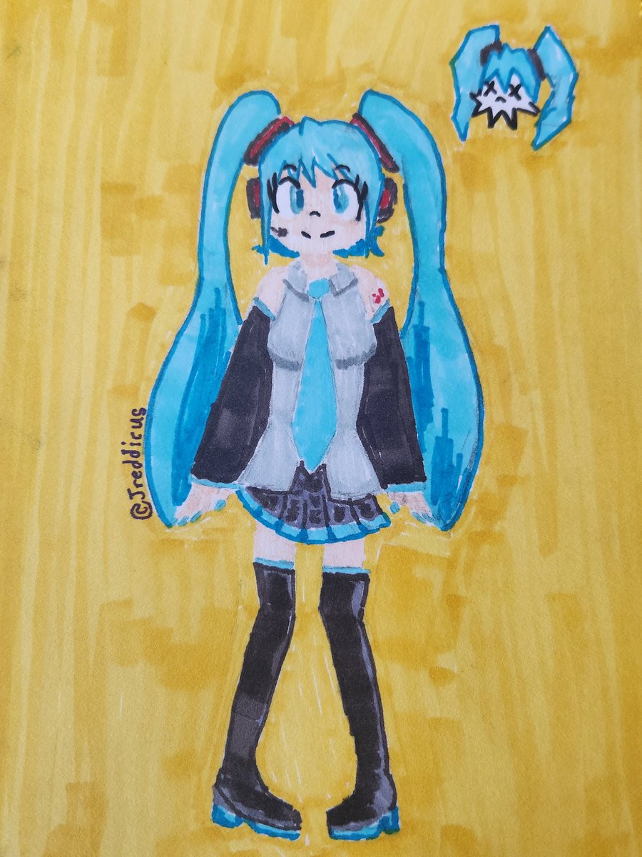 Jreddicus's tweet photo. Hatsune Miku marker practice
#hatsunemiku #vocaloid #iamsocool https://t.co/OZmX7dfakR