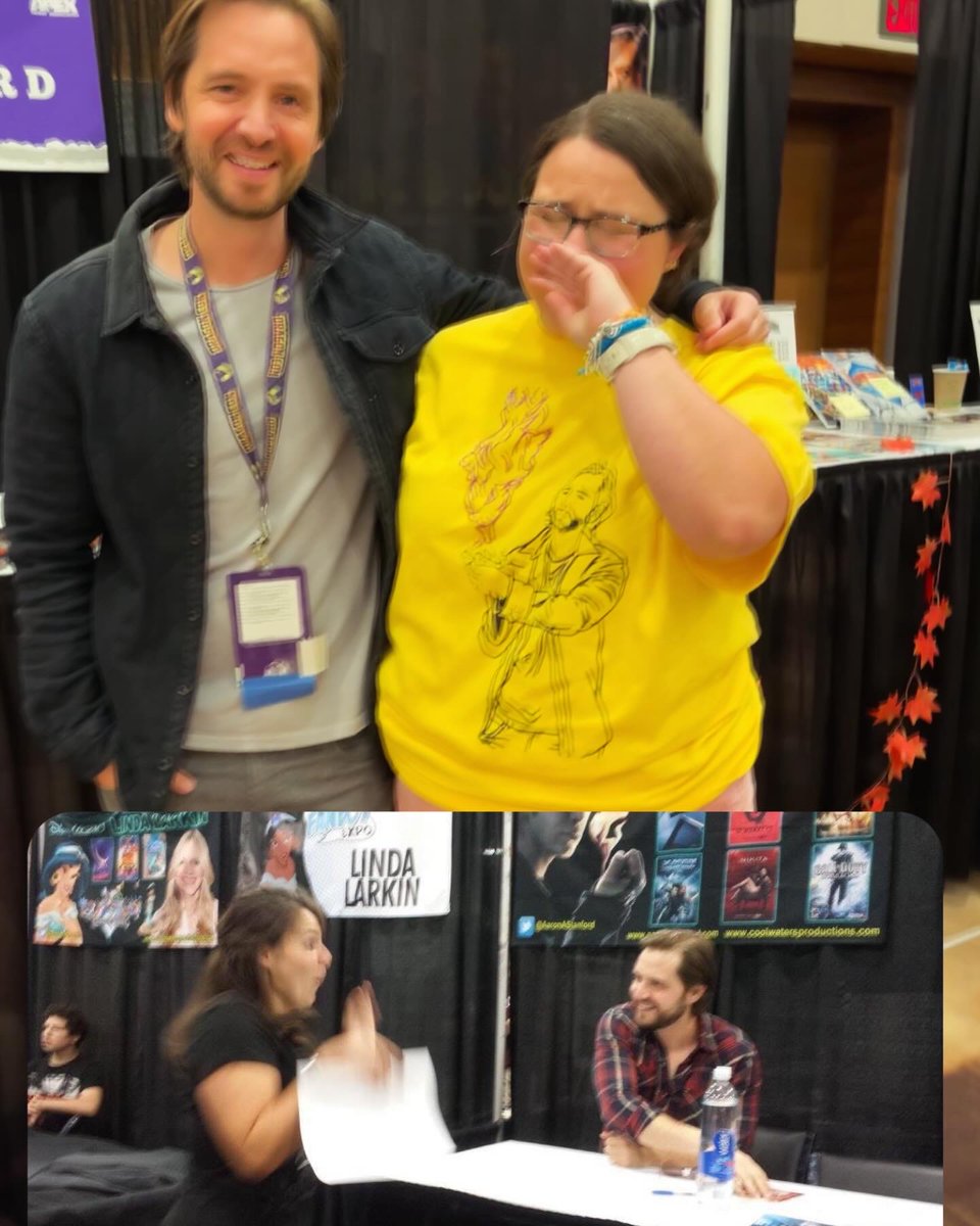 YellowPantsLass's tweet photo. Thanks @AaronAStanford , @emilyhampshire and @AmandaSchull for being so awesome and cool to hang out with! Enjoy the bracelets! https://t.co/Xu0dh7a7SV