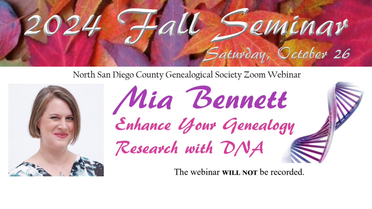 Registration is open — don't miss out! Via Zoom only. Registration fee is $15. Registration closes on Saturday, October 19, or when the event is sold out.
nsdcgs.org/seminars/falls…