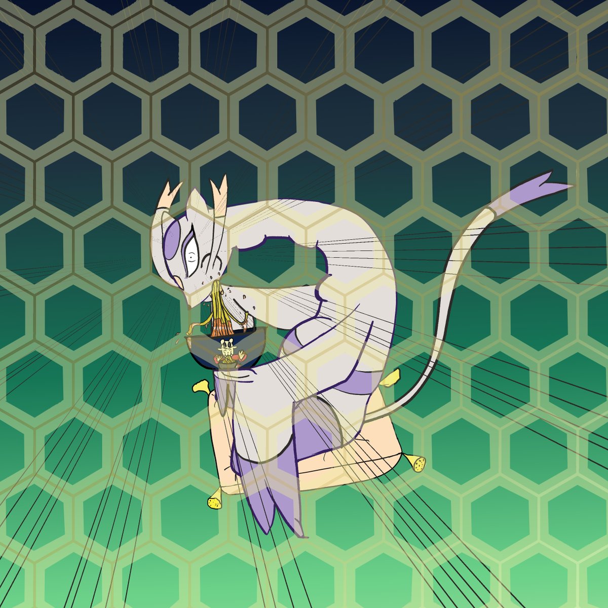 Doodle of Noodle in a typical match. #paortrait #FluffyBarrage