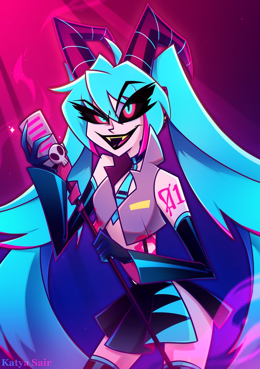 Hellaverse Miku!!🎤😈🎶 #hazbinhotel #Miku