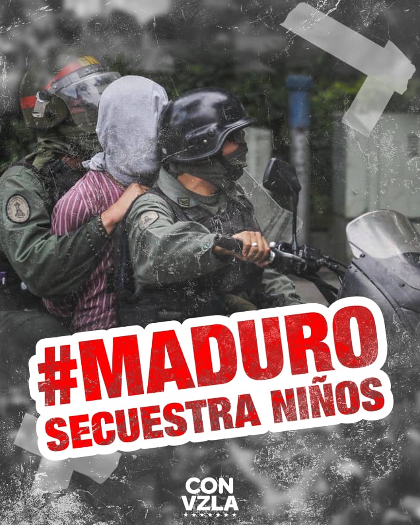 🇻🇪 En Venezuela, más de 100 menores de edad fueron secuestrados por el régimen en condiciones infrahumanas, aislados de su familia y sufriendo el peor trauma en sus vidas. 

#MaduroSecuestraNiños