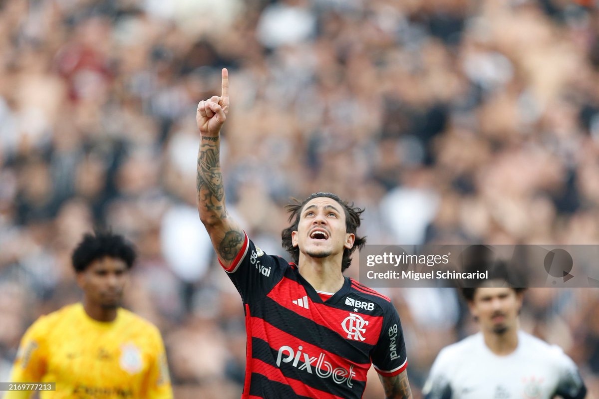 Angel Romero of Corinthians celebrates after scoring the team´s second goal for a 2-1 victory over Flamengo as part of Brasileirao Series A 2024 at Neo Quimica Arena in Sao Paulo, Brazil. 📸: <a href="/mschincariol/">Miguel Schincariol</a> #SCCPxFLA #Brasileirão