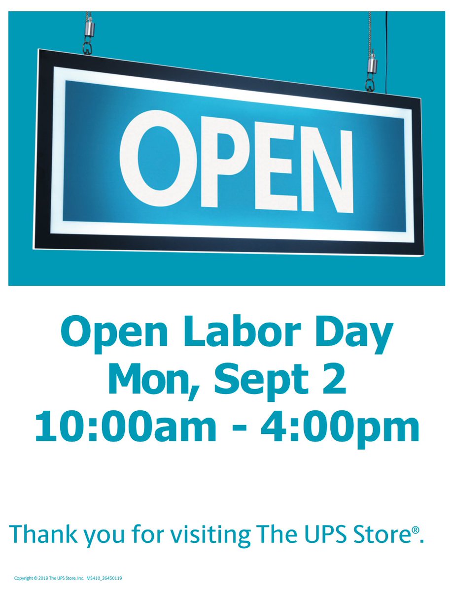 TheUPSStore7300's tweet image. We will be opened on Labor Day from 10-4pm for your convenience. Please come in and see us. #TheUPSStore7300 #upsstore #laborday #labordayweekend #laborday2024 #shipping #packing #dropoff #amazonreturns #notary #passportphoto #shredding