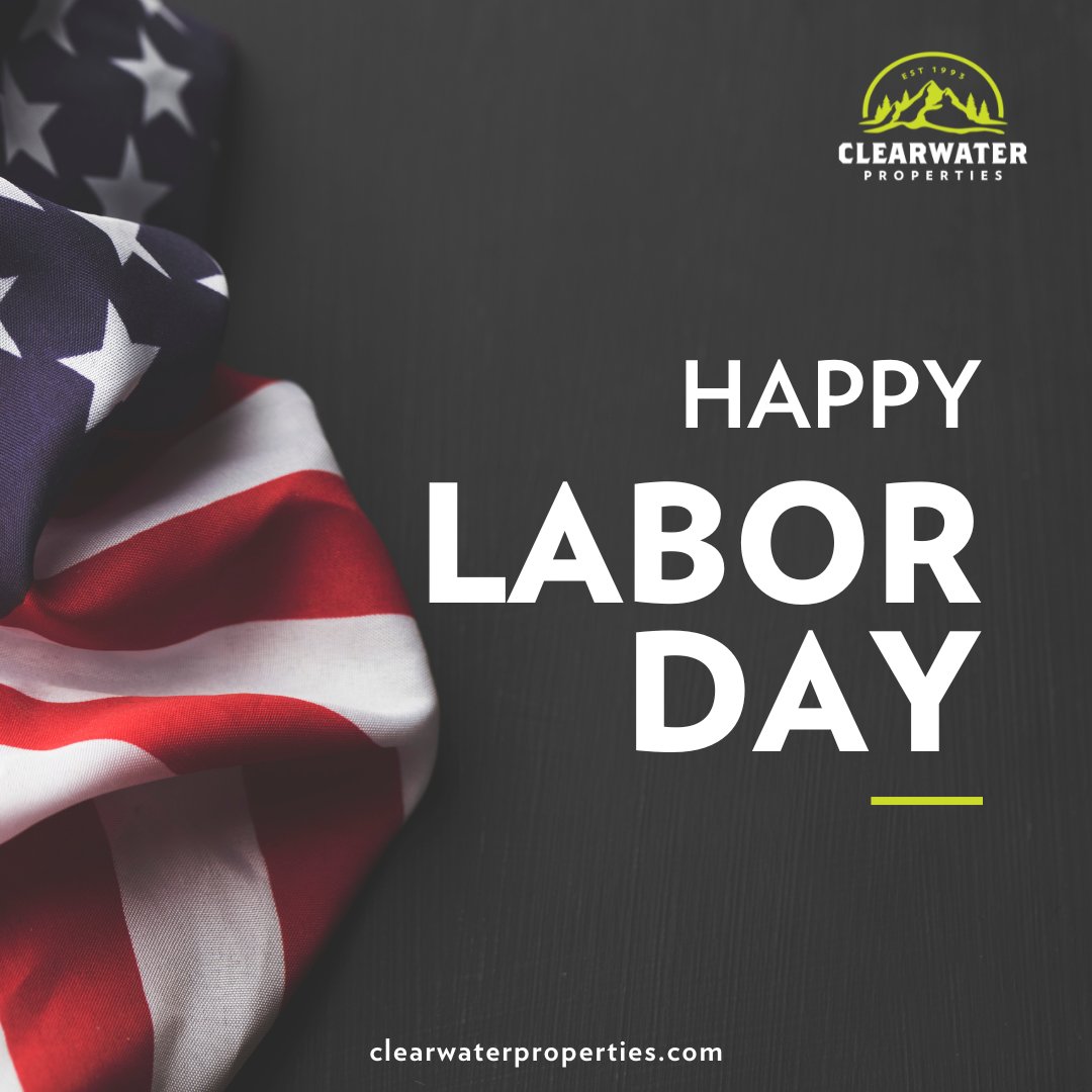 YourMontana's tweet image. Today, we celebrate the hard work and dedication that keeps our communities thriving. Thank you for your commitment and effort every day! 💪 #HappyLaborDay #StakeYourClaim® #FindYourWild®
ClearwaterProperties.com