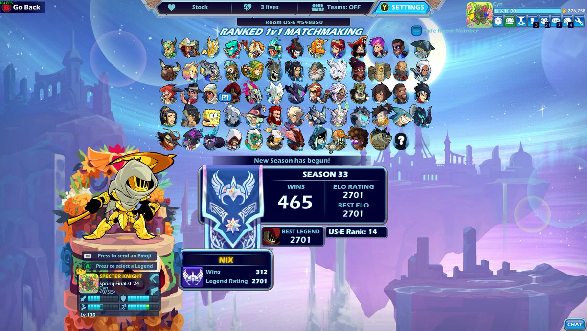 HaloprinceX's tweet photo. #brawlhalla 2700 Nix!🎊🎊🎊 https://t.co/p0W92vCzVd