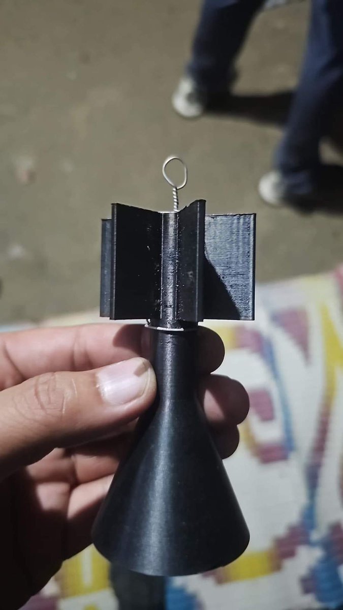 3D printed tail fin of mortar dripped from Drones  by #Kukimilitants to attack innocent #Meitei Civilians at Koutruk in #Manipur today on 1st September 2024. 
Pray for Manipur 
#SaveMeiteis 
#KukiTerrorists 
#Kuki_ZoEngineeredManipurViolence