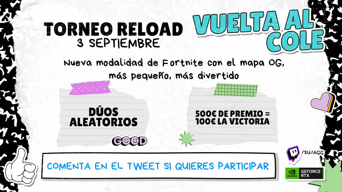 Creadores que les quieran jugar el día 3 un torneíto en la nueva modalidad sin construir de Fortnite!

Da igual si eres pequeño o grande, si te apetece contesta al tweet ❤️

20:00 el 3 de Septiembre - 500€ ⏰

#FramesWinGames <a href="/NVIDIAGeForceES/">NVIDIA GeForce ES</a>