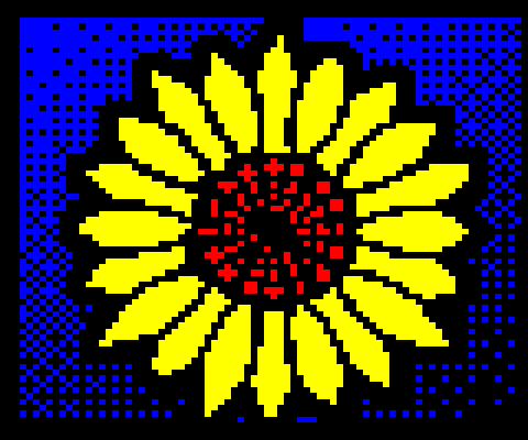 #weeklyteletextart Sunflower
