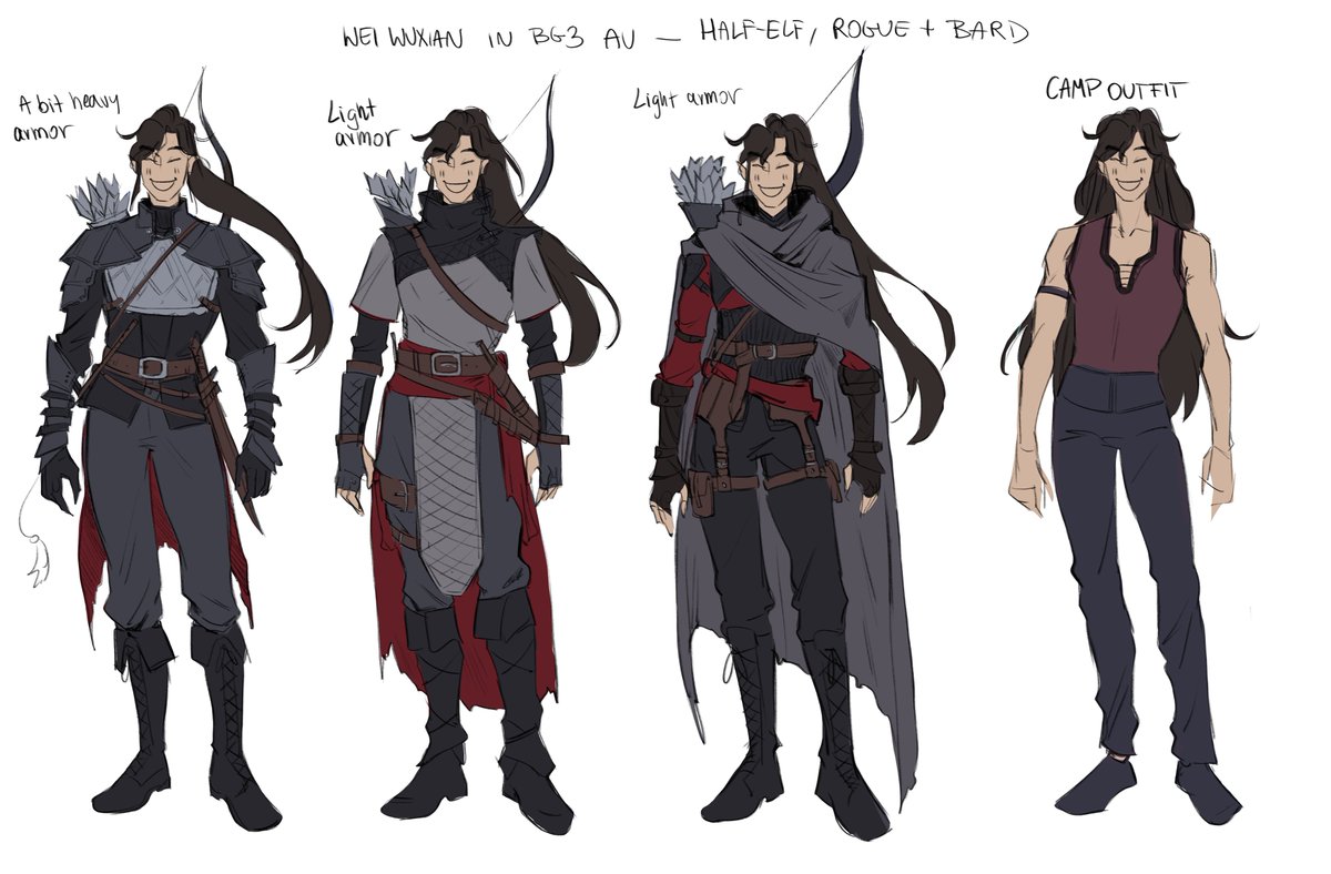 lutszu's tweet photo. i was playing a lot of bg3 lately again so I designed some outfits for wangxian bg3 au https://t.co/IunOfUDT6I