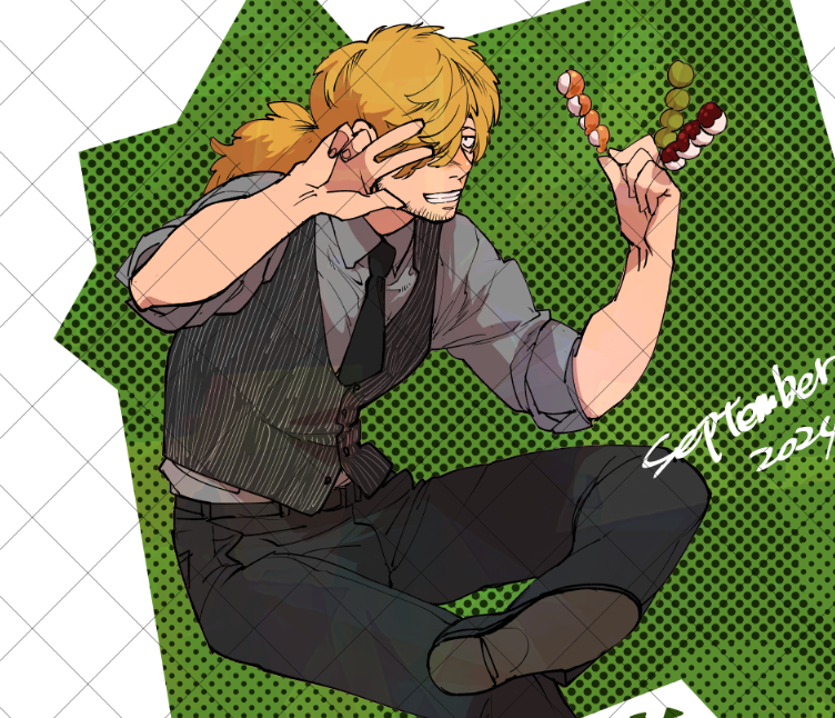 #隠神鼓八千生誕祭2024
そんなタグあるんだ…推しキャラのお誕生日をみんなでお祝いできるなんて嬉しいな☺️二次創作の醍醐味。

ちなみに私はこれまで3度隠神さんを描いている。痩せてないところが好きだ。そして短髪時代の方がカッコイーと思っている。 