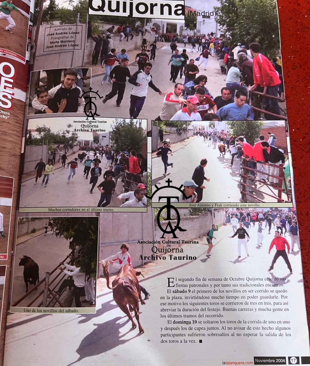Gracias Marco por esta Historia Taurina de Quijorna que tu la grabaste para la eternidad en tus paginas.
Gracias por aquellas Historias Taurinas que tanto nos has dado con la revista “La Talanquera”.

¿Queréis que vuelva el Encierro en su forma original al Pilar de Quijorna 2024?