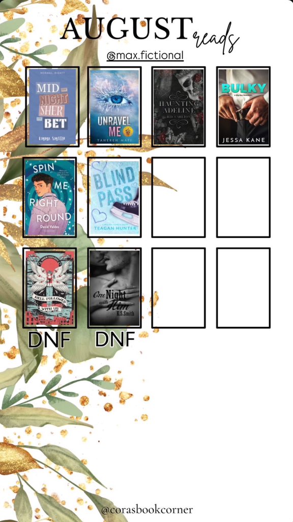 maxfictional's tweet image. August Reading Wrap-Up