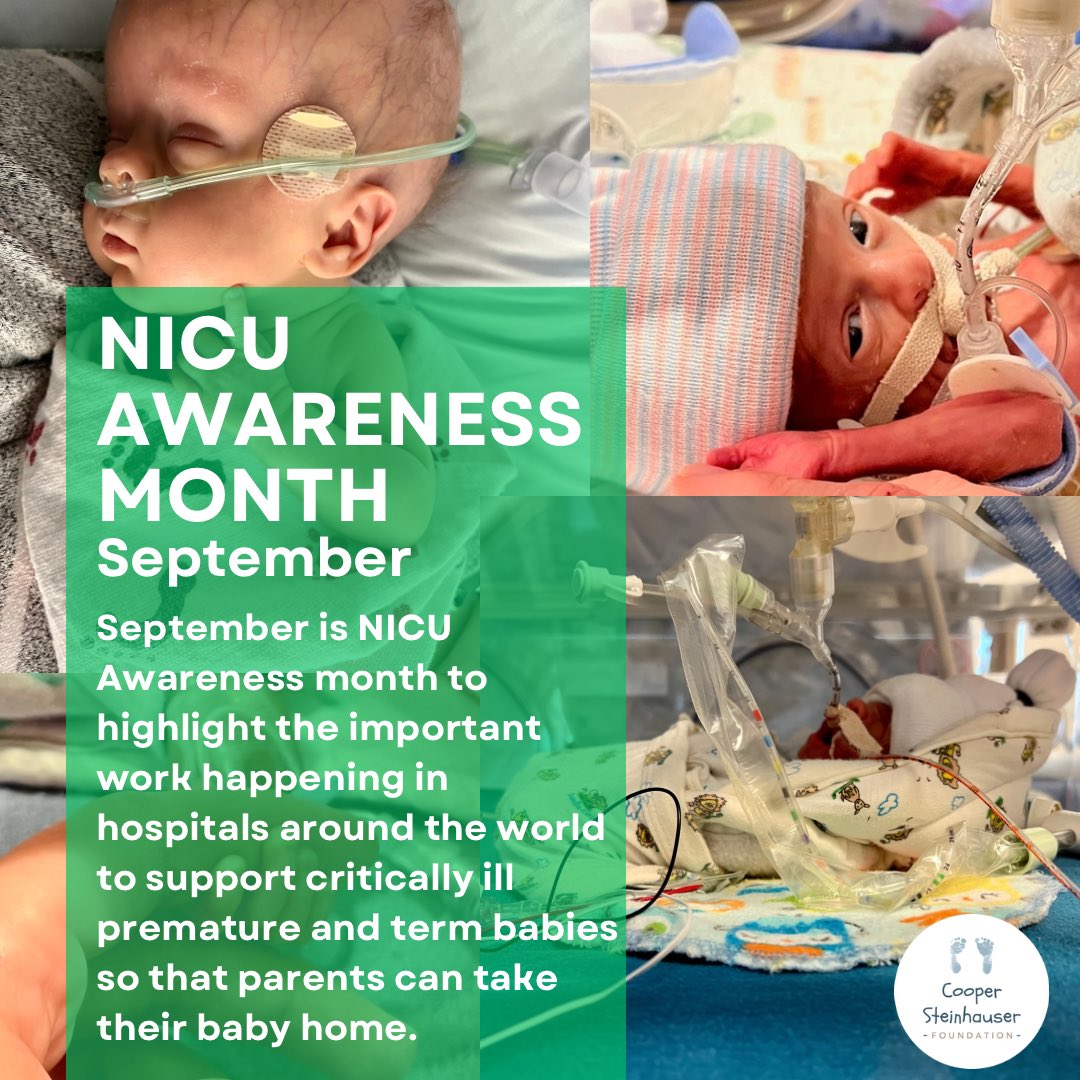 September is #nicuawarenessmonth to recognize the need for life-saving care given to 1 in 10 babies. The color green recognizes the impact and awareness of NICUs during this month. #nicubaby #nicunurse #nicumom #nicudad #nicusupport #nicudoctor #nicusocialworker