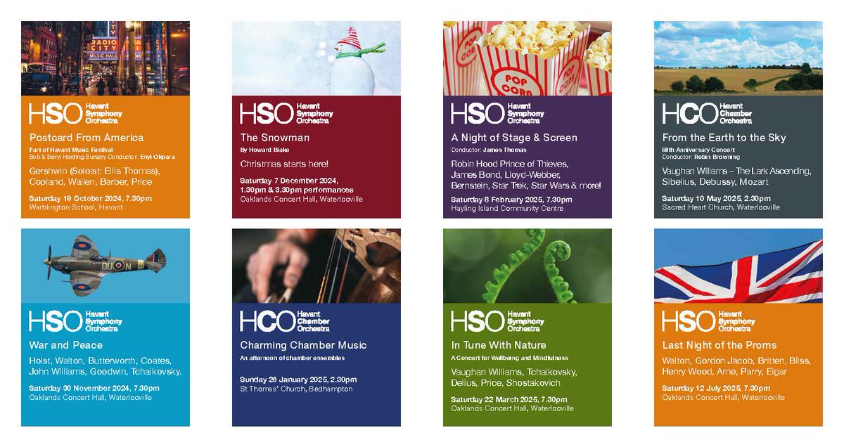 It's the start of September,  so why not start planning which of our exciting 2024/25 concerts you'd like to see!   😀
Further details can be found on our website - havantorchestras.org
