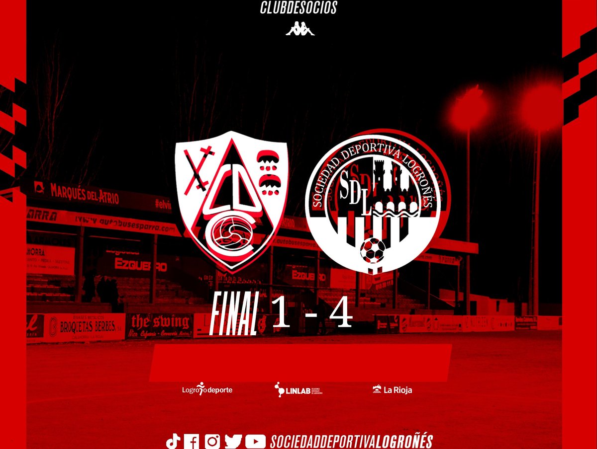 | ⏱️ 90' | 1-4

¡FINAL! ¡FINAL! ¡FINAAAAAAAAL!

Gran arranque de temporada con remontada en La Planilla.

Partidazo de todo el equipo que con goles de Pau Miguélez (2), Rubio y Morales suma los 3 primeros puntos.

#CalahorraLogroñés