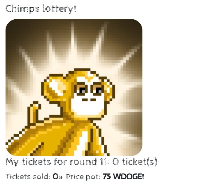The Dogechain Chimps (@chimpsdogechain) on Twitter photo What's up #DC fam?
It's the start of a new month! To kick it off I reopened the lottery back up & added a little to the pot!
If you hold a <a href="/cryptoratnft/">CryptoR.AT๐</a> body or a Chimp it's 5 doge a ๐๏ธ and everyone else it's 10 a ticket
chimps-lottery.netlify.app
๐งต๐๐ผ #Dogechain What's up #DC fam?
It's the start of a new month! To kick it off I reopened the lottery back up & added a little to the pot!
If you hold a <a href="/cryptoratnft/">CryptoR.AT๐</a> body or a Chimp it's 5 doge a ๐๏ธ and everyone else it's 10 a ticket
chimps-lottery.netlify.app
๐งต๐๐ผ #Dogechain