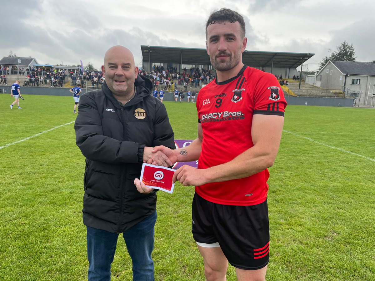Johnny Harkin <a href="/TattyreaghGaa/">Tattyreagh GAA</a> receives his <a href="/GoPower_Energy/">Go Power</a> Man of the match award following their victory over <a href="/DerrytreskGAC/">Derrytresk GAC</a> in the <a href="/TyroneGAALive/">Tyrone GAA</a> Junior Championship