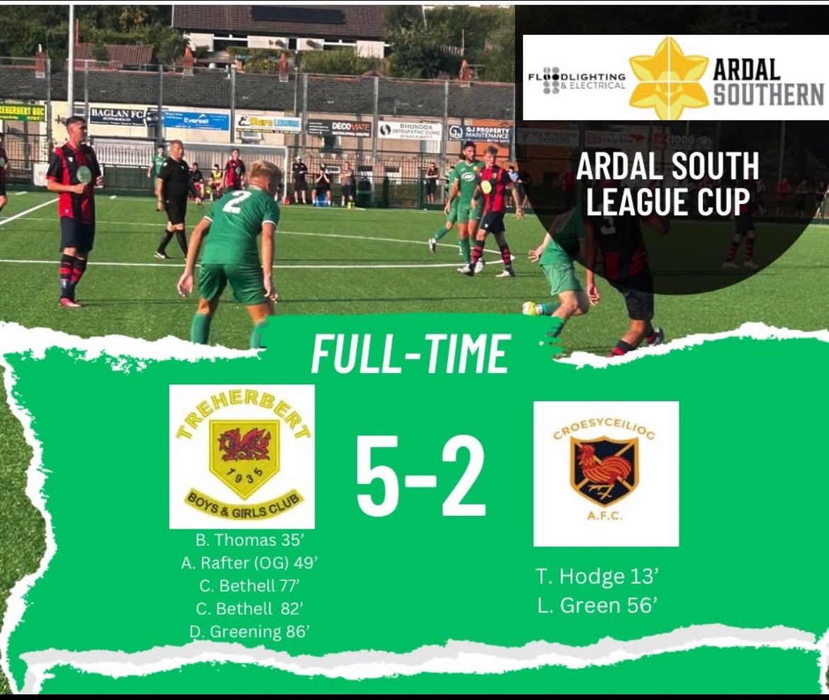 Treherbert BGC (@treherbert_snrs) on Twitter photo We are in the next round of the cup with a 5-2 win against <a href="/croesyafc/">Croesyceiliog AFC</a>
Goals from
<a href="/ChristenBethel5/">Christen Bethell</a> Brandon and Deacon
MOTM Chrissy 💚 We are in the next round of the cup with a 5-2 win against <a href="/croesyafc/">Croesyceiliog AFC</a>
Goals from
<a href="/ChristenBethel5/">Christen Bethell</a> Brandon and Deacon
MOTM Chrissy 💚