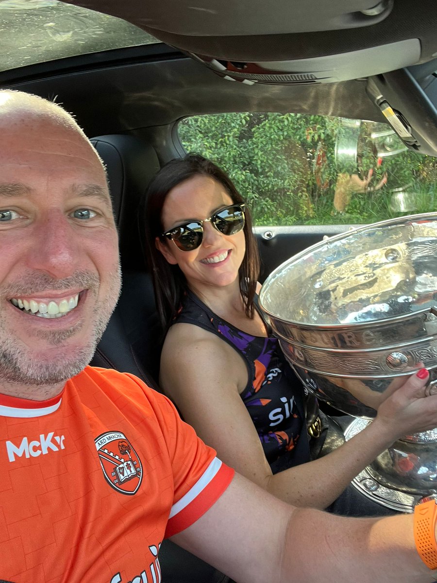 GaryMBrennan's tweet photo. Congratulations to @eireogcraigavon for an amazing community event yesterday.  It was an occasion for all age groups and the crowd was fantastic.

The 6 Armagh players who turned up were a credit to their clubs and @Armagh_GAA. Thank you.

We even drove Sam back safely. https://t.co/QhDxIHaz02