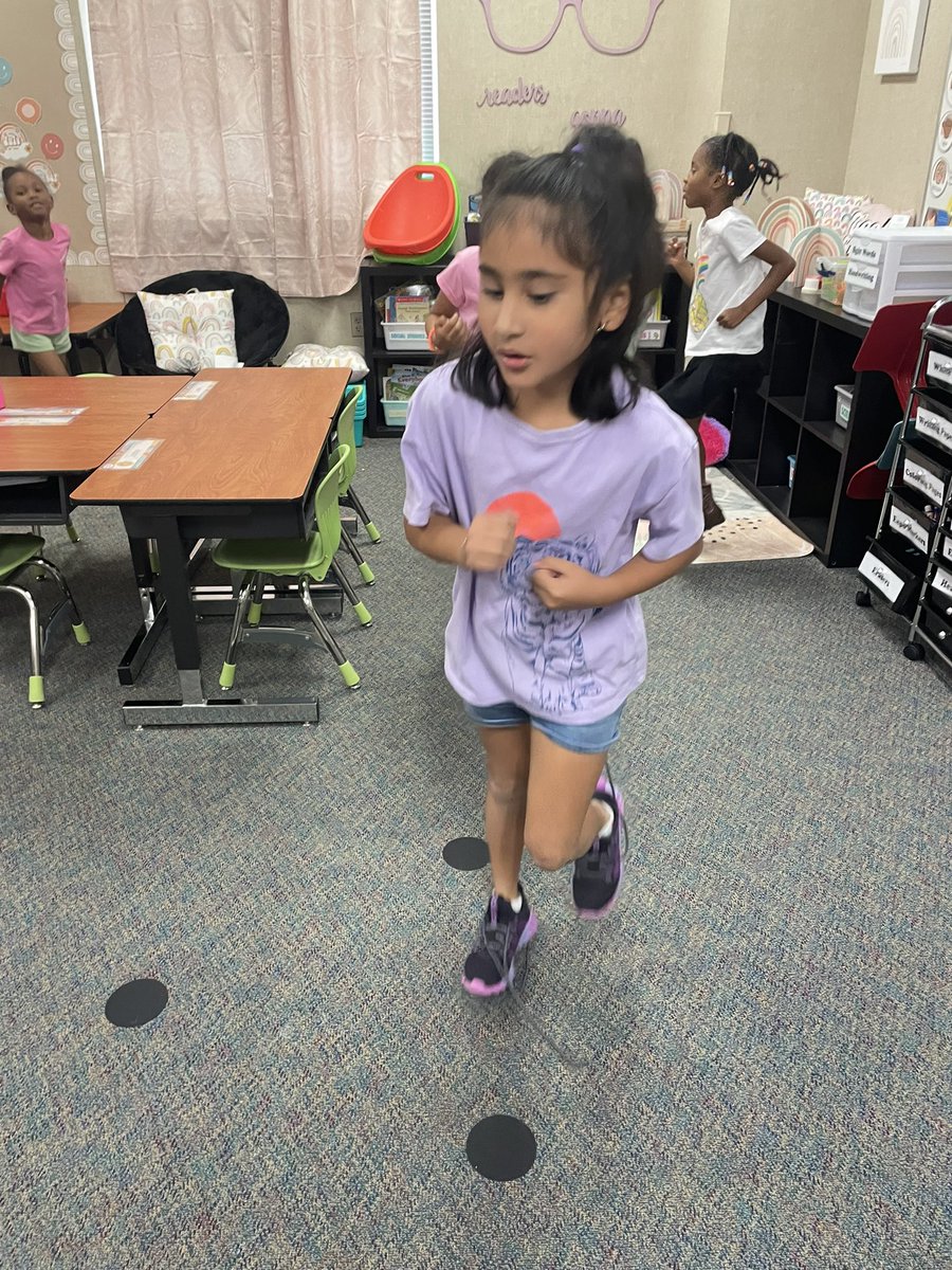 RiffesFirsties's tweet photo. These first graders love playing the game Magic Rock that @crystalbayley taught me when I was a student teacher in her class! They pretended to be a rock and magically turned into a verb that I shouted out. They loved playing a game and we did some learning at the same time! https://t.co/1zSdWa16jM