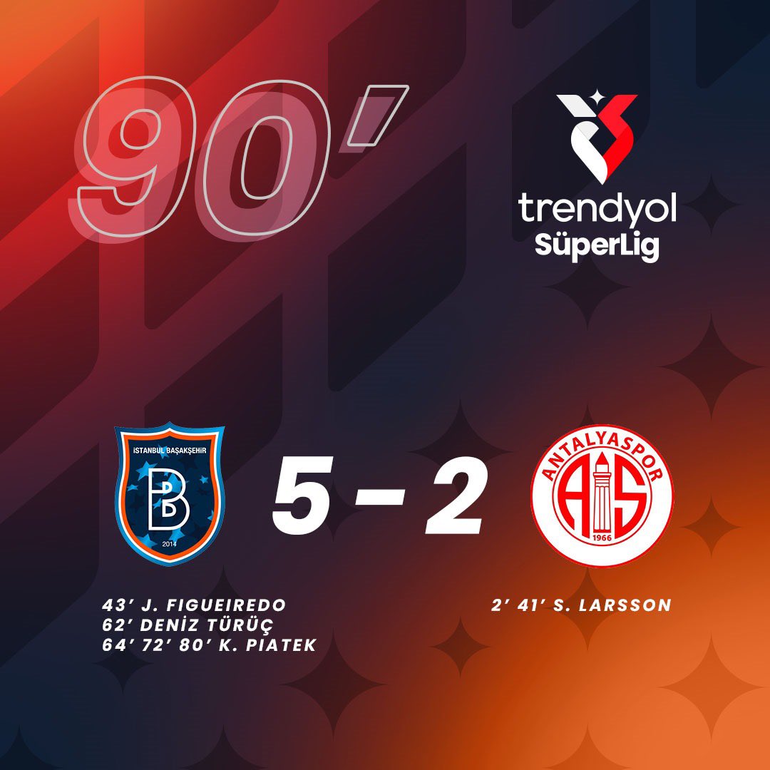 📌 Maç sonucu | #BFKvANT 

RAMS Başakşehir FK 5-2 Antalyaspor
