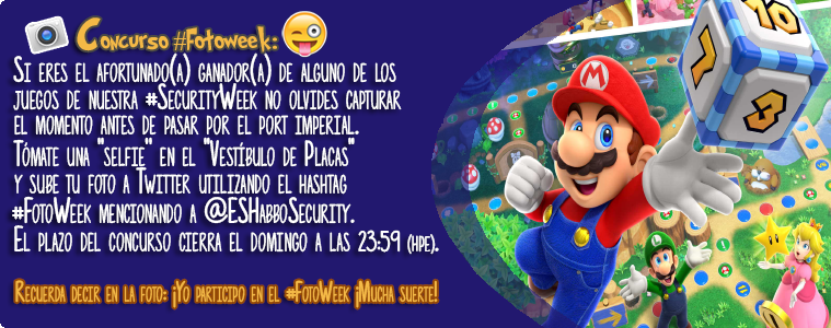 ESHabboSecurity's tweet photo. 📣¡Atención! Últimas horas para participar en el fabuloso concurso de la #FotoWeek📸 Los ganador@s serán seleccionados mediante un sorteo aleatorio, y serán premiados con la "Quinta Placa" de nuestra #PartyWeek🌟✨ ¡Esperamos tu mejor selfie!✌️ @ESHabbo