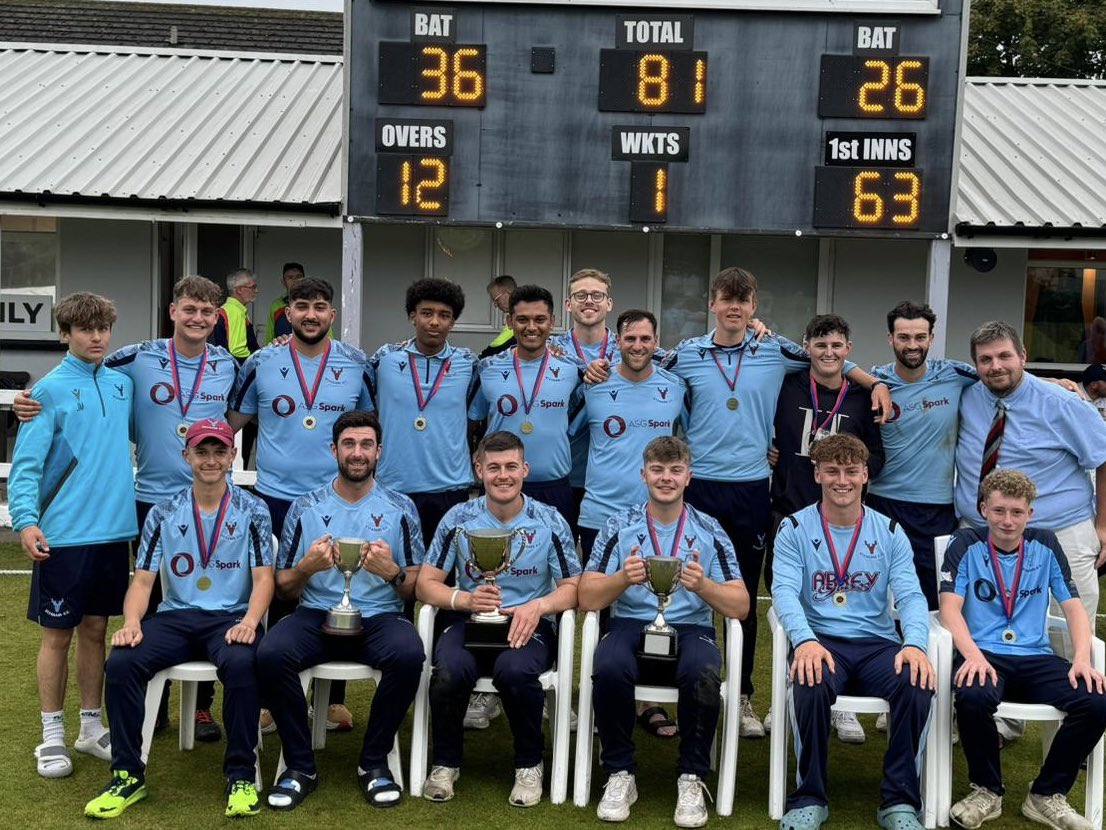 StFagansCricket's tweet image. Treble winners! 

🏆 South Wales Premier League
🏆 SWPCL T20
🏆 Welsh Cup

An outstanding achievement by a fantastic group of players, led by the brilliant @owenmorgan14. 

We're extremely proud of you all and everyone behind the scenes who have played their part #Diolch #Stags🦌