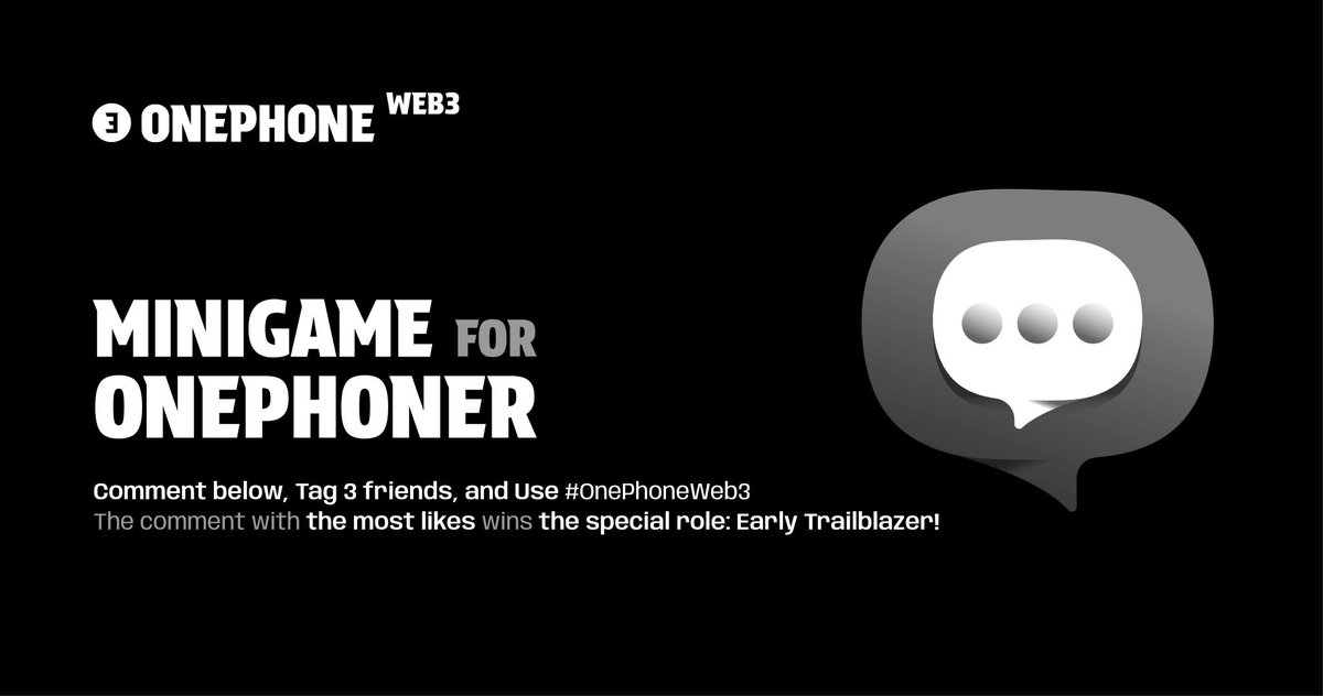 gvizor's tweet photo. ๐ Hey OnePhoners! ๐
๐ Ready for some #Web3 fun? Weโre giving away a special community role in our game!
Dive in and join the action at: https://t.co/JjugqpMm2q
๐ฌ Comment below, Tag 3 friends, and Use #OnePhoneWeb3
โค๏ธ The comment with the most likes wins the special role: Early Trailblazer! ๐
#Web3Phone