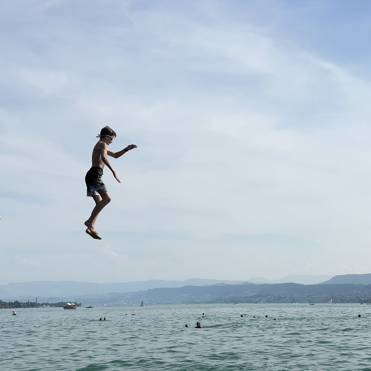 My son trying to replicate that iconic flight from olympics. Without a surfboard :)