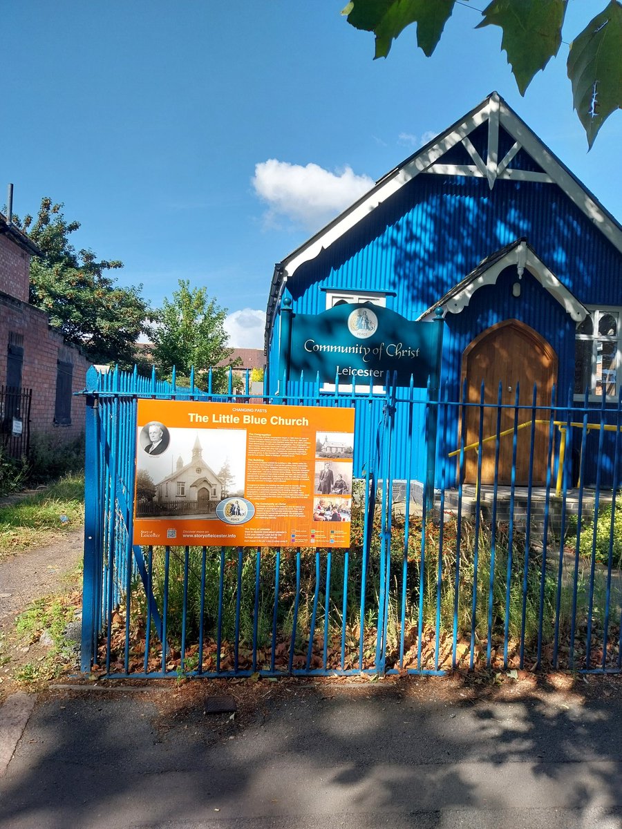 New heritage panel outside the little blue church on Abbey Lane, Leicester.

#Leicester #History #Church