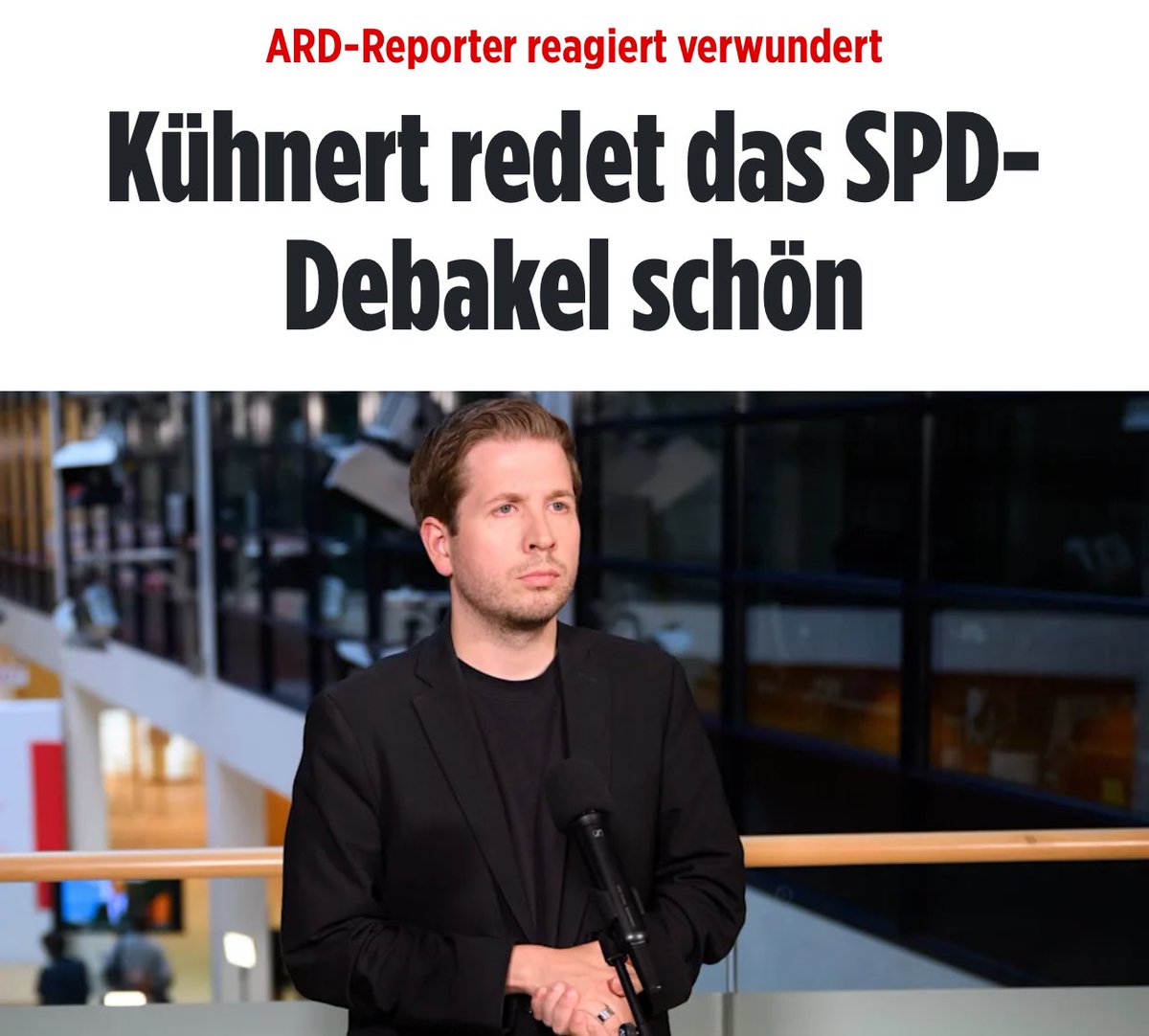 Wer hat Kevin #Kühnert vor die Kamera gestellt?! 

Der SPD Basis reicht es mit dieser Parteiführung. Die Stimmung bei den Mitgliedern ist schlecht! 
#Sachsenwahl #Thueringenwahl