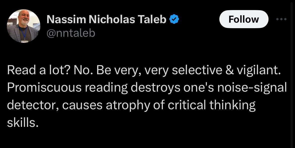 All love to Dr. Taleb, but we’re built different