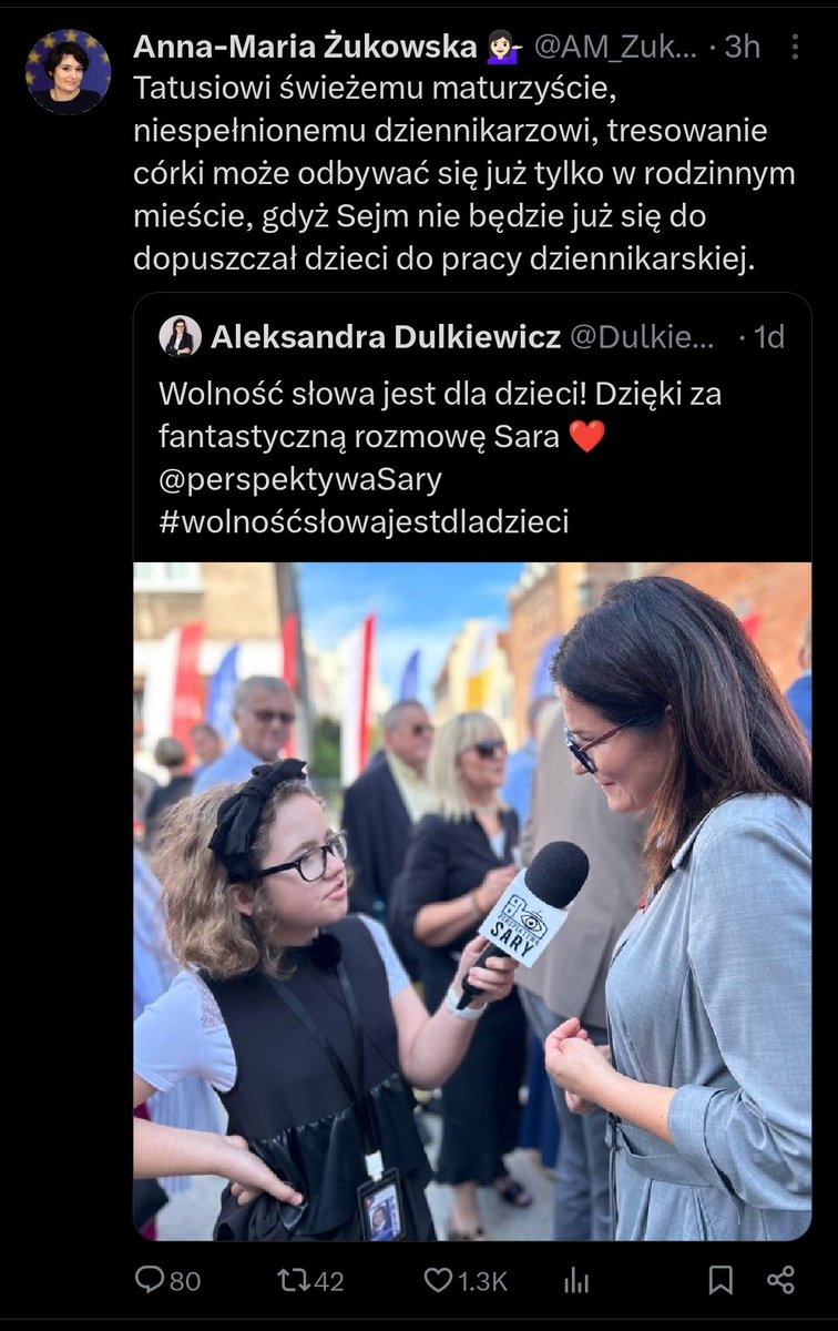 Że po tym wszystkim co wyszło dalej politycy chcą do tego biednego dziecka mówić...