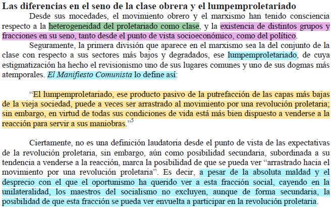 T_Rejected's tweet image. Ante esta creciente demonización del “lumpen”, mediante discursos reaccionarios y chovinistas que expanden el miedo y desprecio burgués hacia los sectores más oprimidos del proletariado (sobre todo, el migrante), es fundamental este tratamiento del MAI sobre la cuestión: