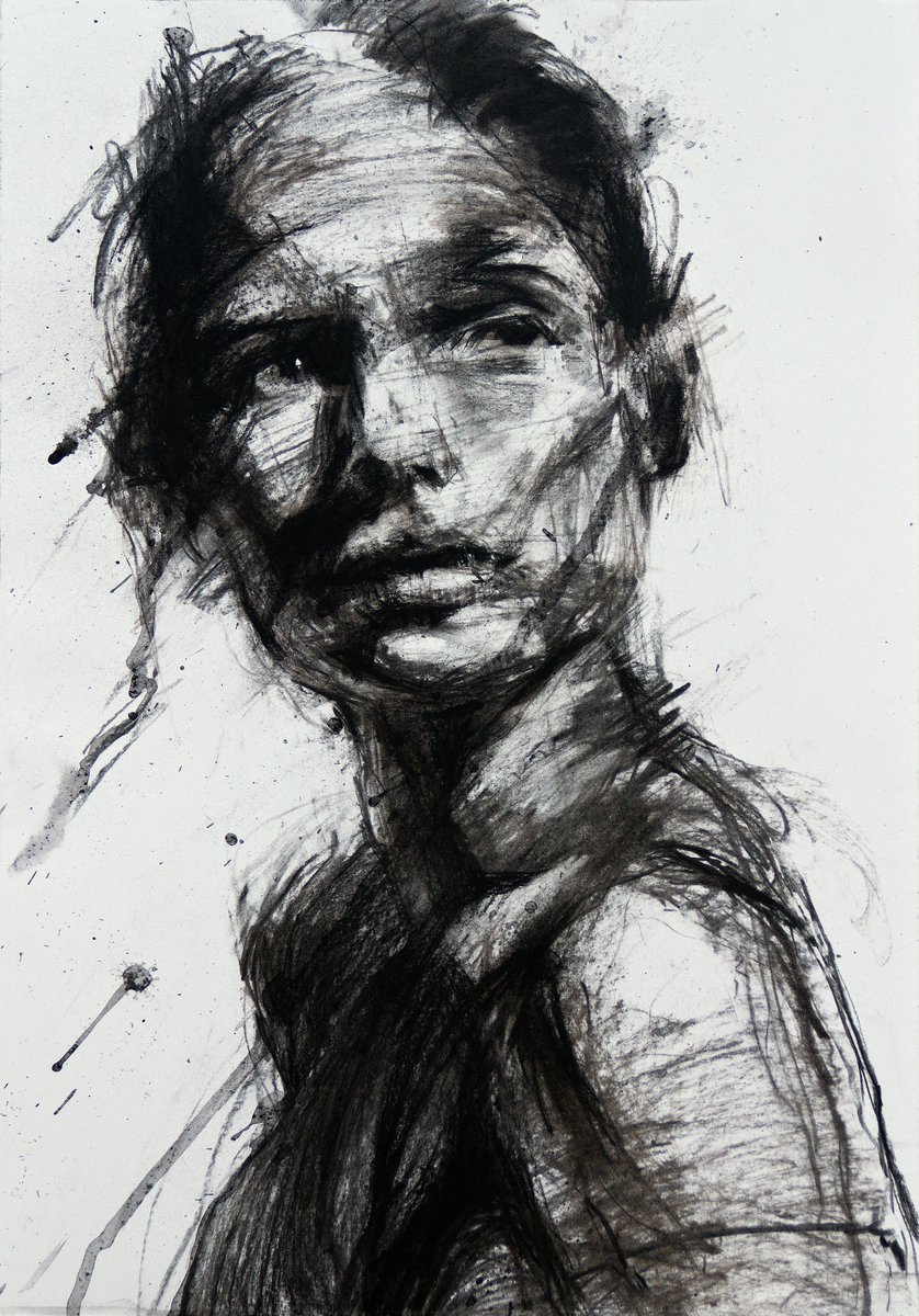 VasoiKo's tweet photo. "Образ 1Sp", 2024.
Paper, charcoal, ink, fixation with varnish.
40x28 cm.
#Art #Graphics #Soul #Charcoal #Light #Shadow #Sketch #Character #SilSol #Drawing #Expression #FineArt https://t.co/Ytf3K2qjlY