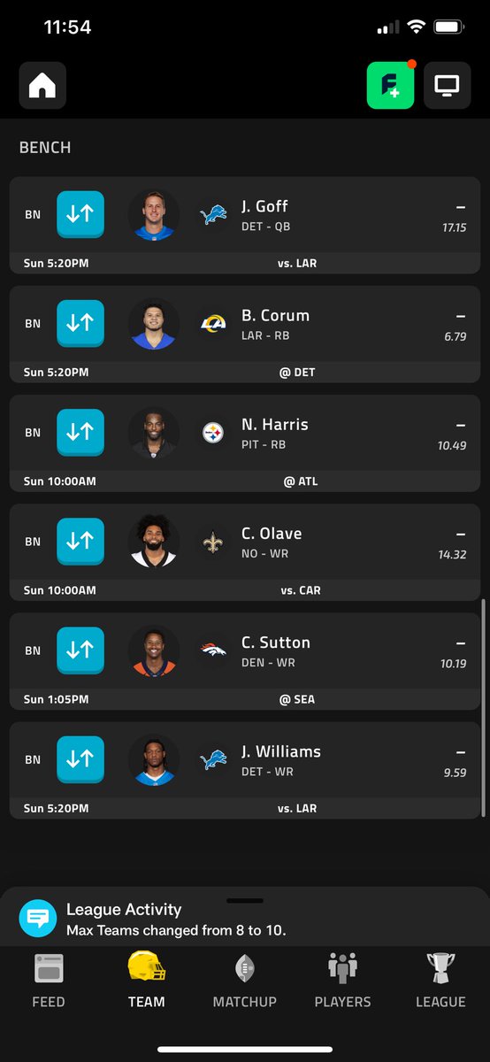 Itsyoboib_'s tweet photo. @NFLFantasy 10 man PPR https://t.co/CBLXgneWDt