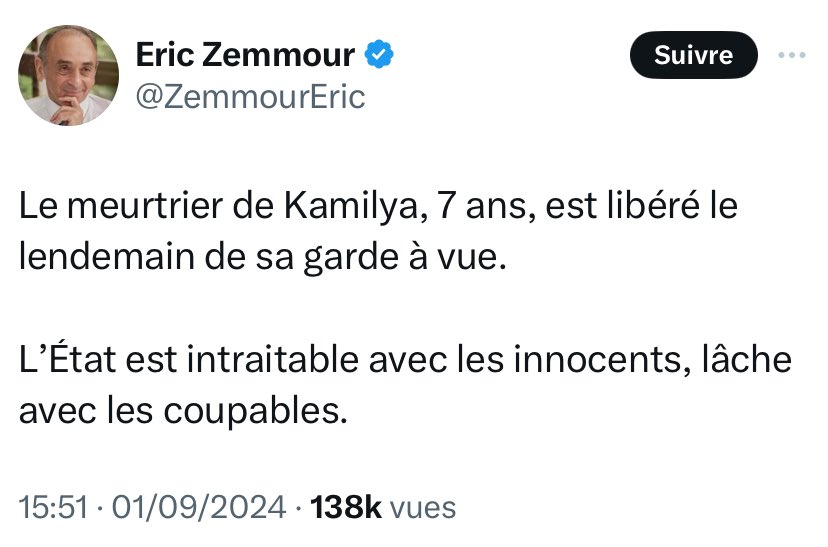 Ton fils aussi mais on ne t’a pas entendu le déplorer.