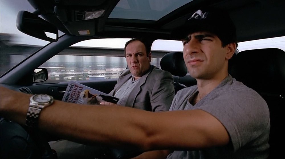 SopranosWorld's tweet photo. Michael Imperioli lied about having a license during the pilot episode of The Sopranos and crashed the car while filming https://t.co/380SyEdmLr