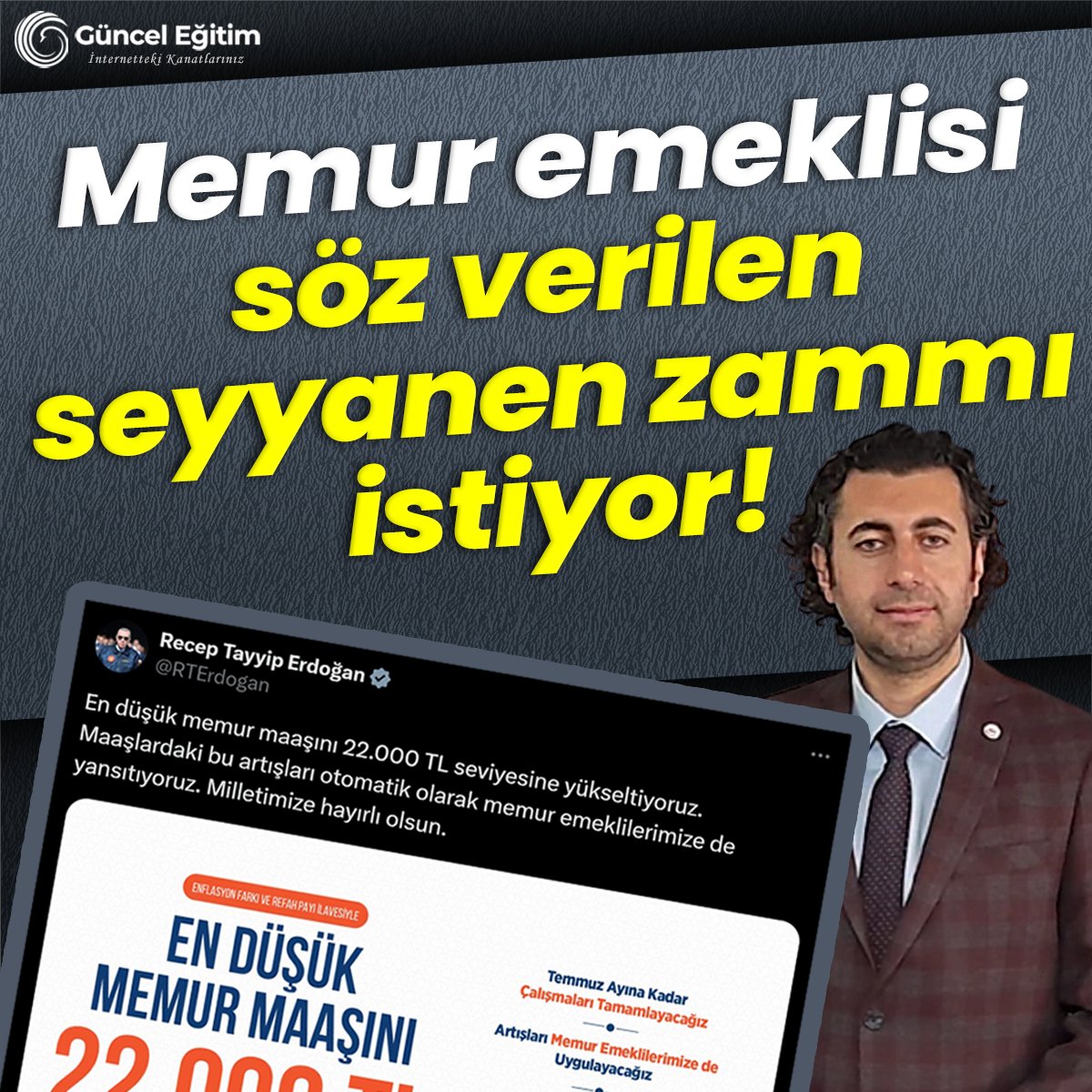 💥Memurlara verilen seyyanen zam MEMUR EMEKLİLERİNE DE YANSITILMALI
💥Tasarrufa  israftan başlanır, ALIN  TERİNDEN DEĞİL ‼️
<a href="/RTErdogan/">Recep Tayyip Erdoğan</a>  <a href="/tcbestepe/">T.C. Cumhurbaşkanlığı</a>
<a href="/MHP_Bilgi/">MHP</a>  <a href="/dbdevletbahceli/">Devlet Bahçeli</a> 
#EmekliMemur 
#MemurEmeklisineAdalet