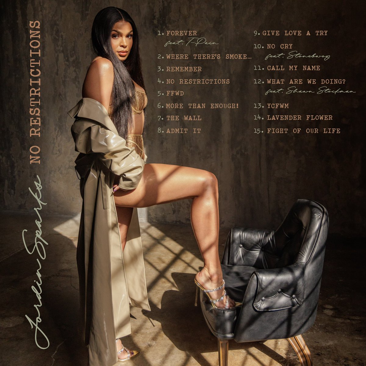 I am so elated to reveal the ‘No Restrictions’ back cover! It was so tough to choose out of 150+ songs but I narrowed it down to 15 of my top favorites! You’ve been riding with me for so long and we have grown up together! These songs are very special to me and I’m ecstatic you