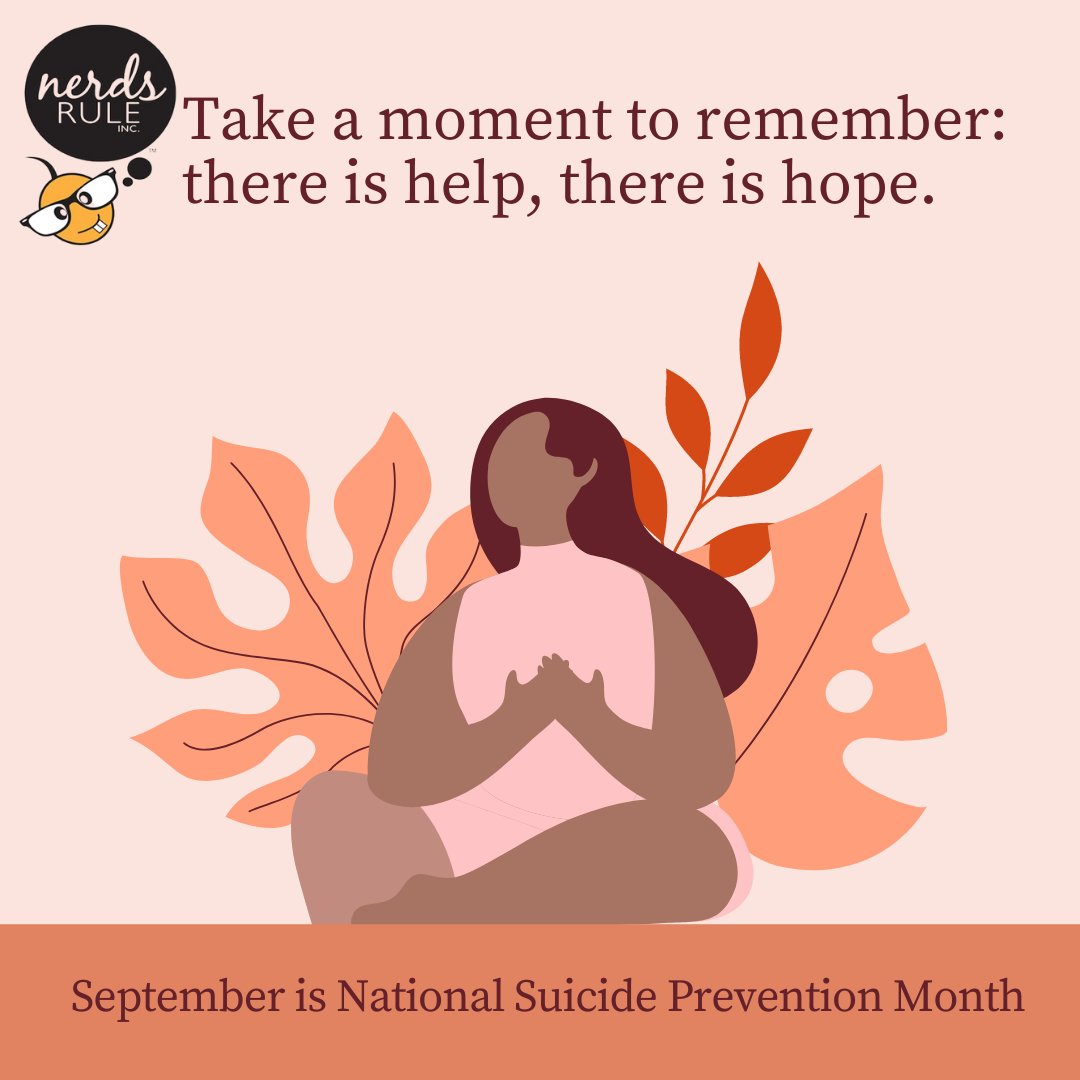 NerdsRuleInc1's tweet photo. September is National Suicide Prevention Month – a time to remember the lives lost to suicide, acknowledge the millions more who have experienced suicidal thoughts, and the many individuals, families, and communities that have been impacted by suicide. https://t.co/XKdhUP0Oj0